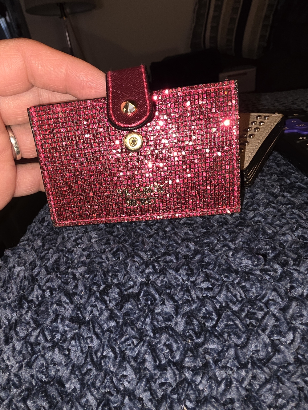 Victoria's Secret Hot Pink Glitter Card Holder